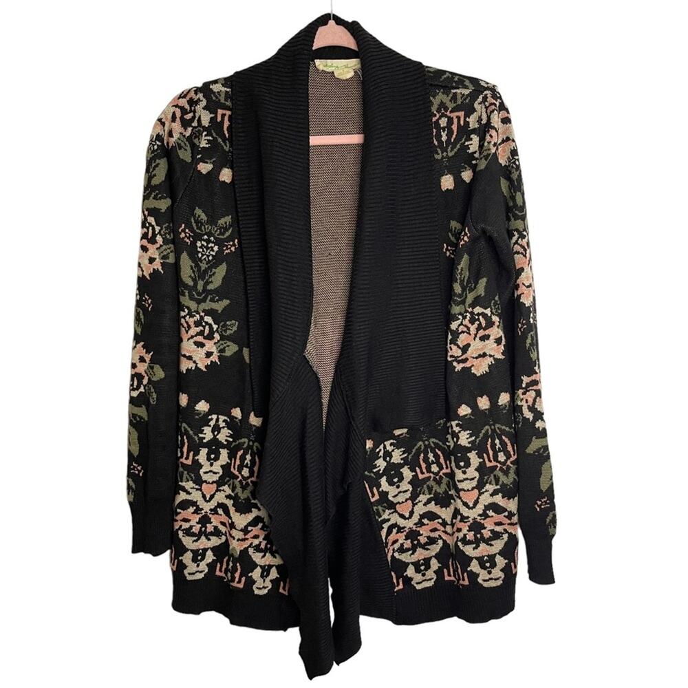 Anthropologie Staring at Stars Floral Open Drape Front Cardigan